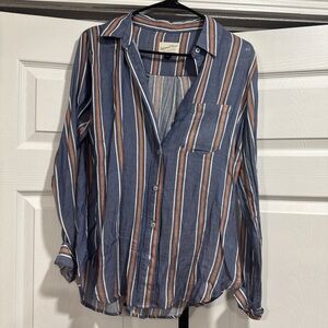 Striped button down top